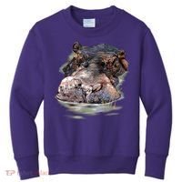 Wildlife - Big Face Hippo Portrait Kids Sweatshirt thumb 0