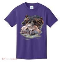 Wildlife - Big Face Hippo Portrait Kids T-Shirt thumb 0