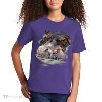 Wildlife - Big Face Hippo Portrait Kids T-Shirt thumb 2