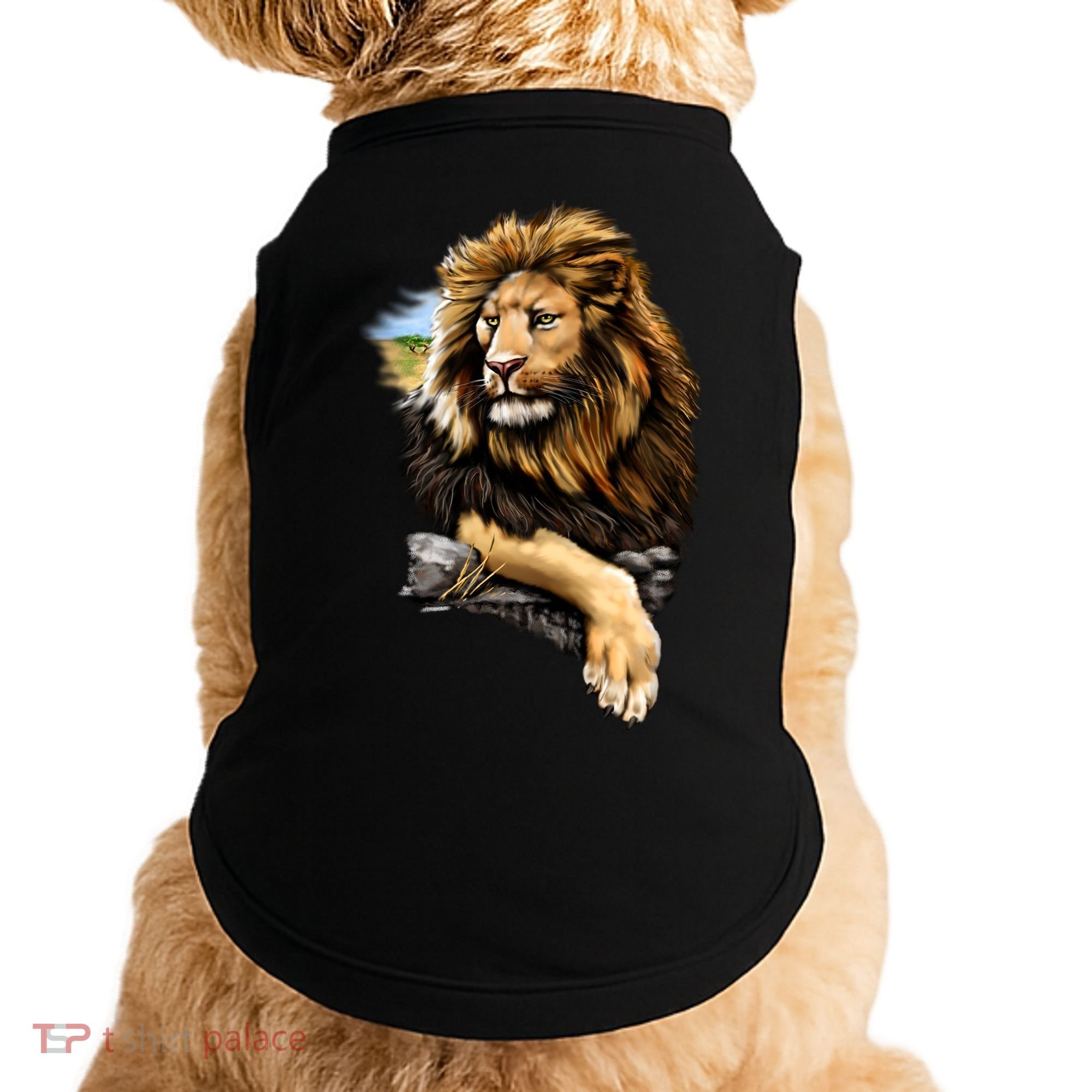 Wildlife - Big Face Proud Lion Portrait Doggie Tank
