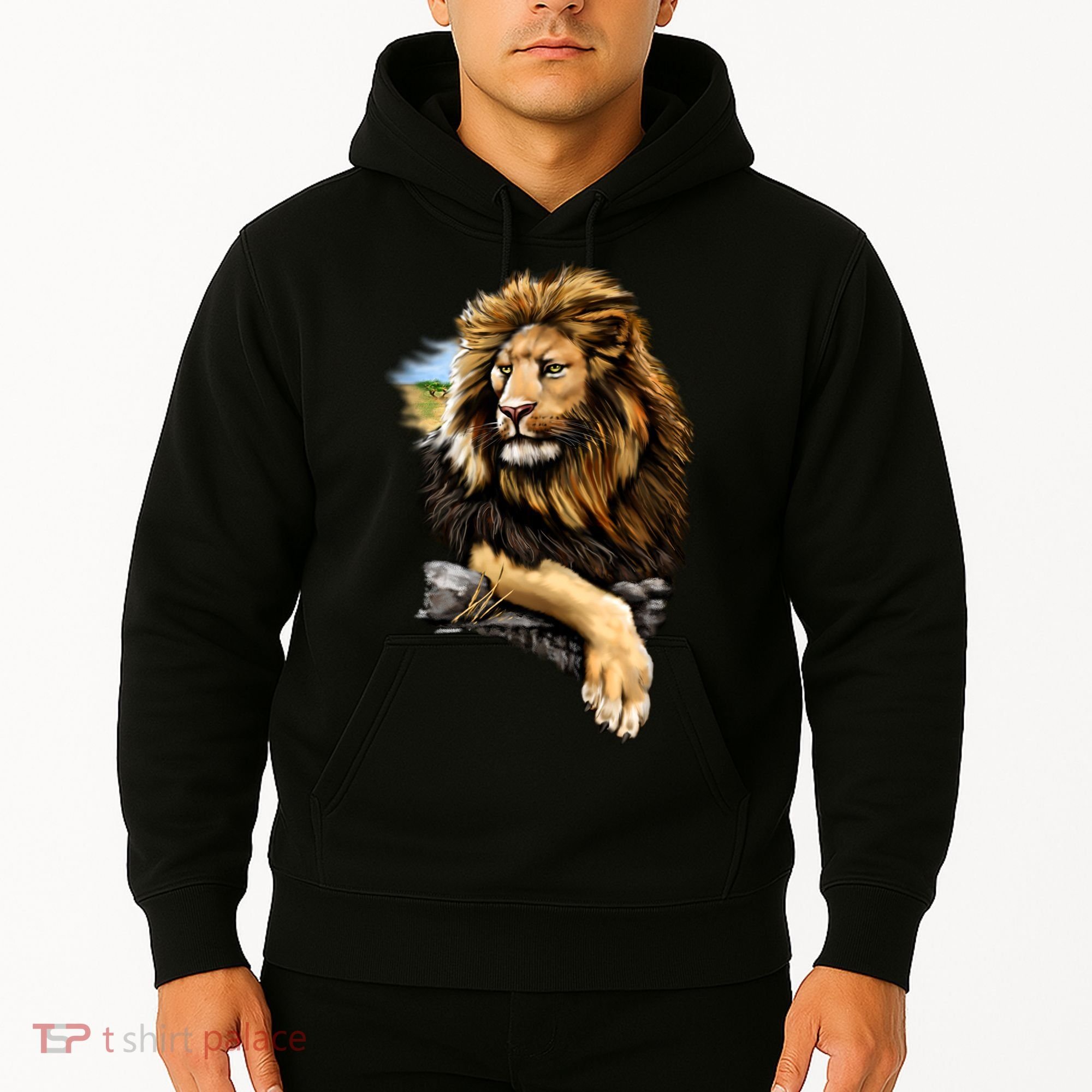 Wildlife - Big Face Proud Lion Portrait Hoodie