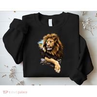 Wildlife - Big Face Proud Lion Portrait Sweatshirt thumb 2