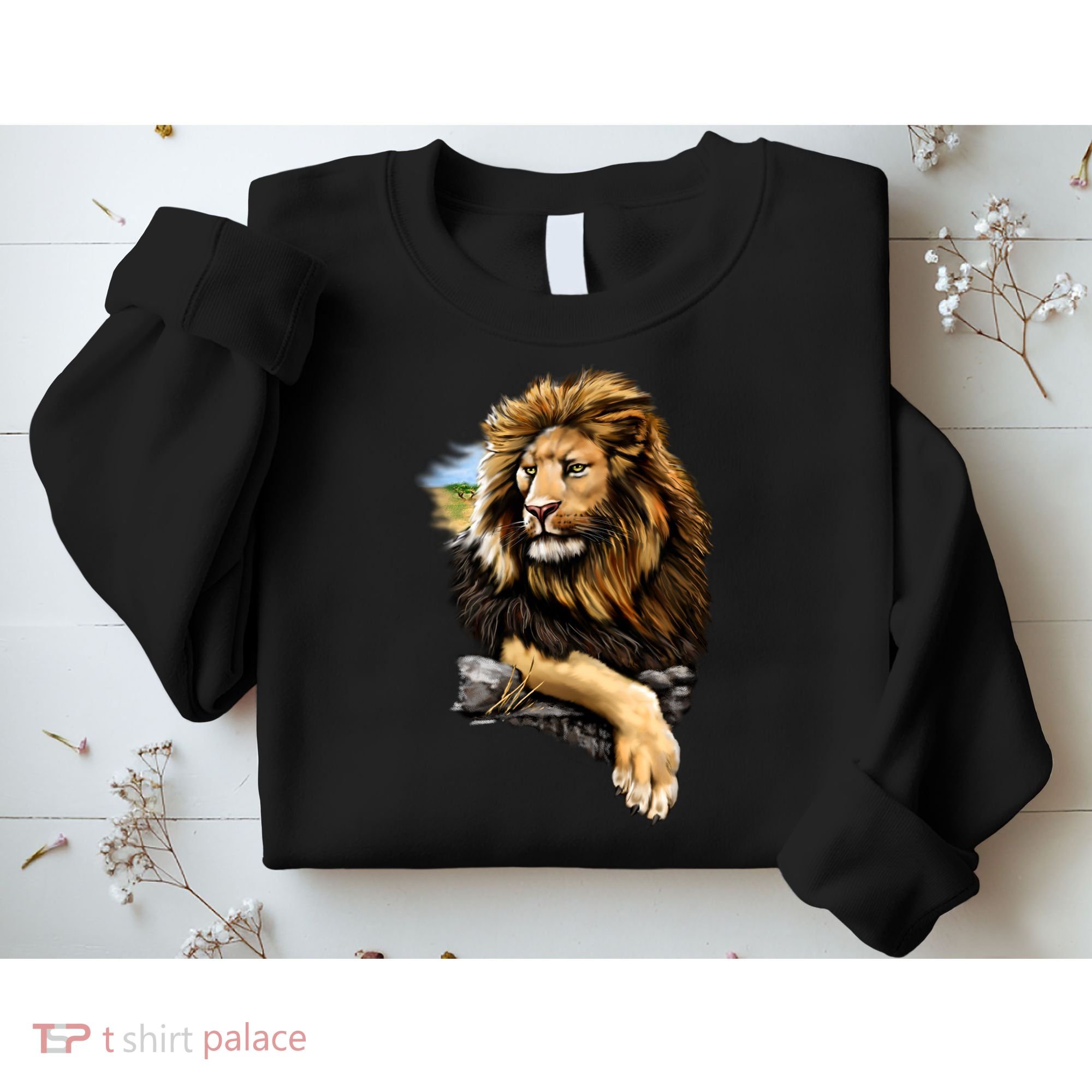 Wildlife - Big Face Proud Lion Portrait Sweatshirt