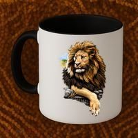 Wildlife - Big Face Proud Lion Portrait Coffee Mug thumb 2