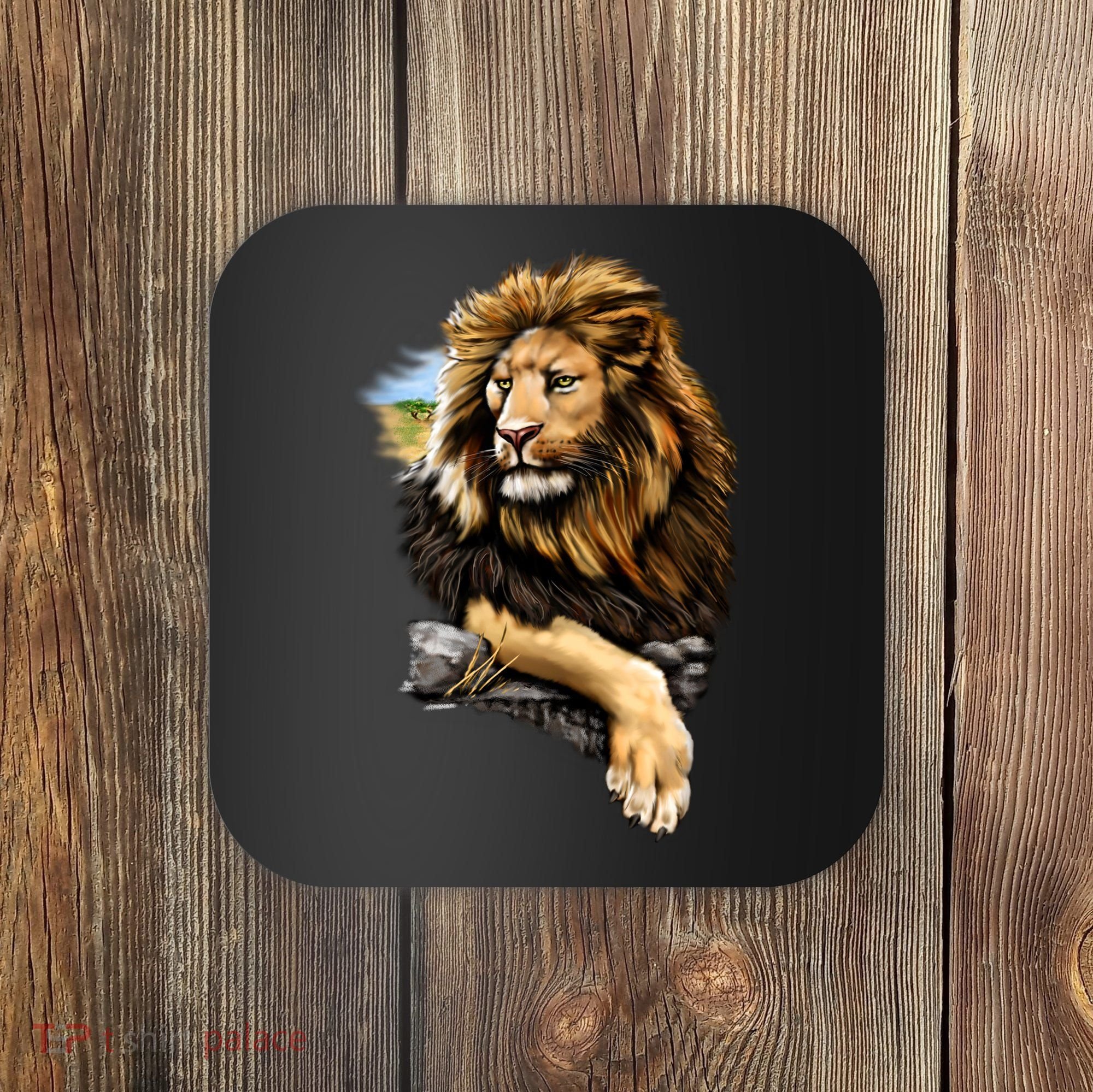 Wildlife - Big Face Proud Lion Portrait Coaster