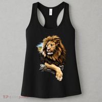 Wildlife - Big Face Proud Lion Portrait Women's Tank Top thumb 3