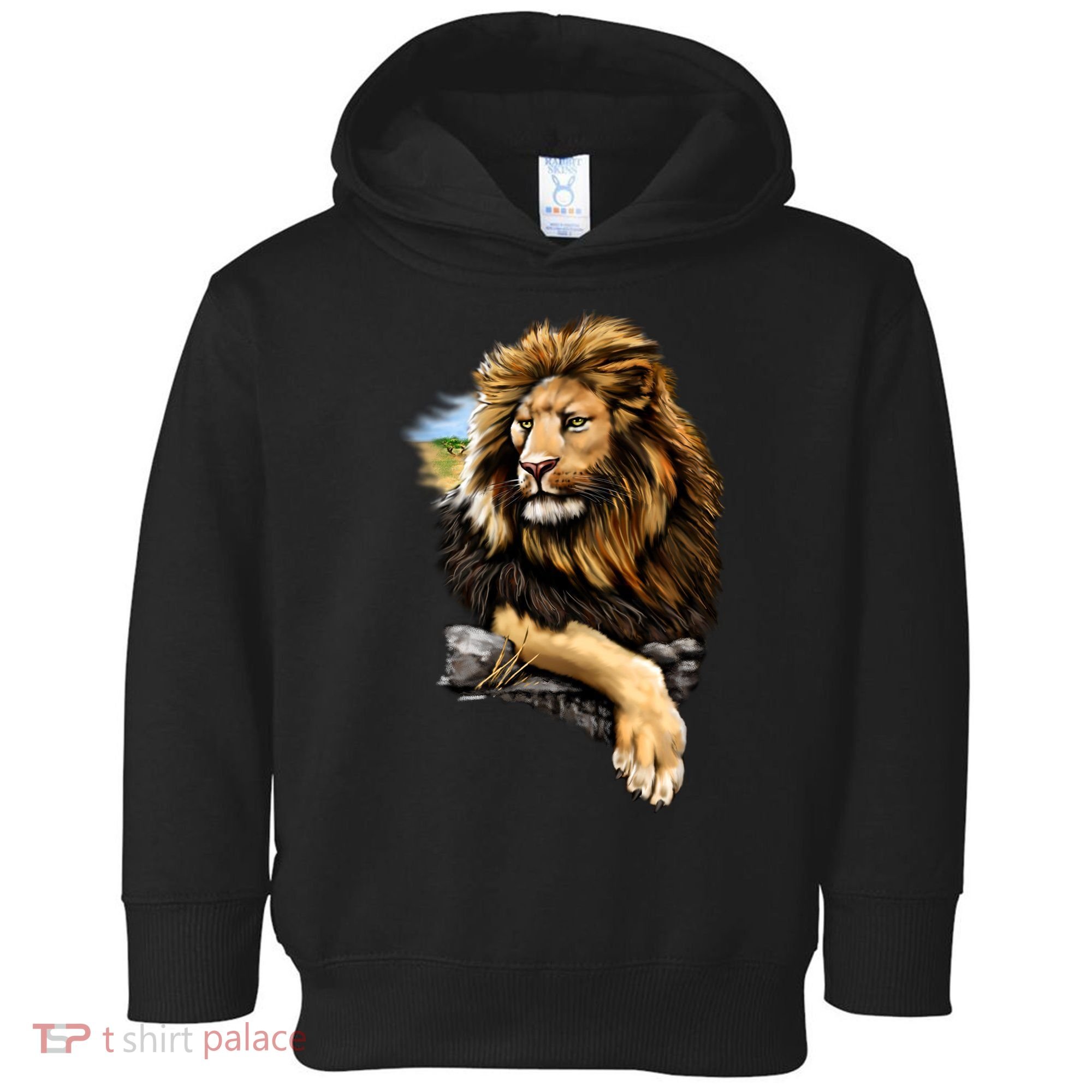 Wildlife - Big Face Proud Lion Portrait Toddler Hoodie
