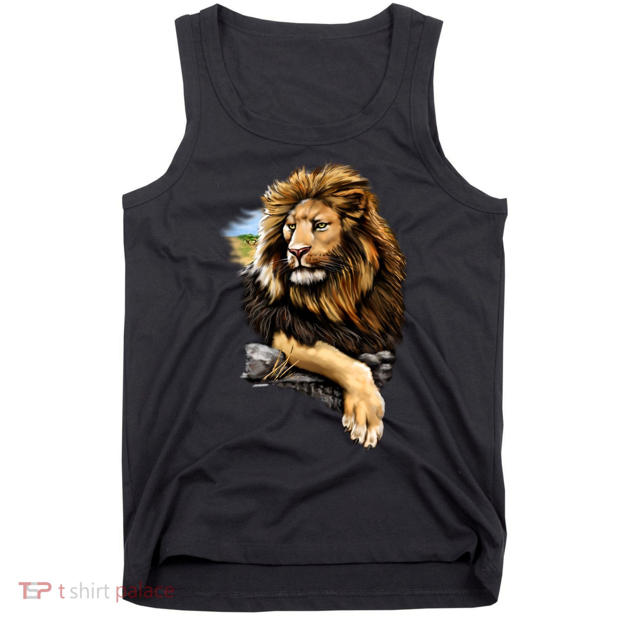 Wildlife - Big Face Proud Lion Portrait Tank Top