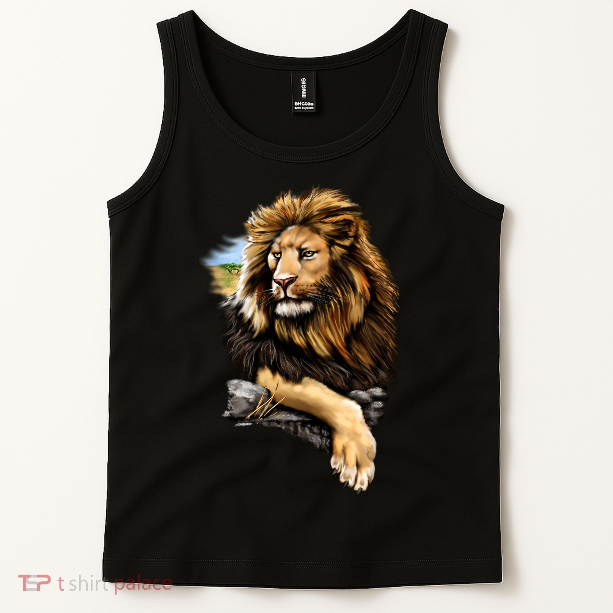 Wildlife - Big Face Proud Lion Portrait Tank Top