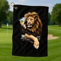 Wildlife - Big Face Proud Lion Portrait Golf Towel thumb 1