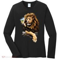 Wildlife - Big Face Proud Lion Portrait Women's Long Sleeve Shirt thumb 0