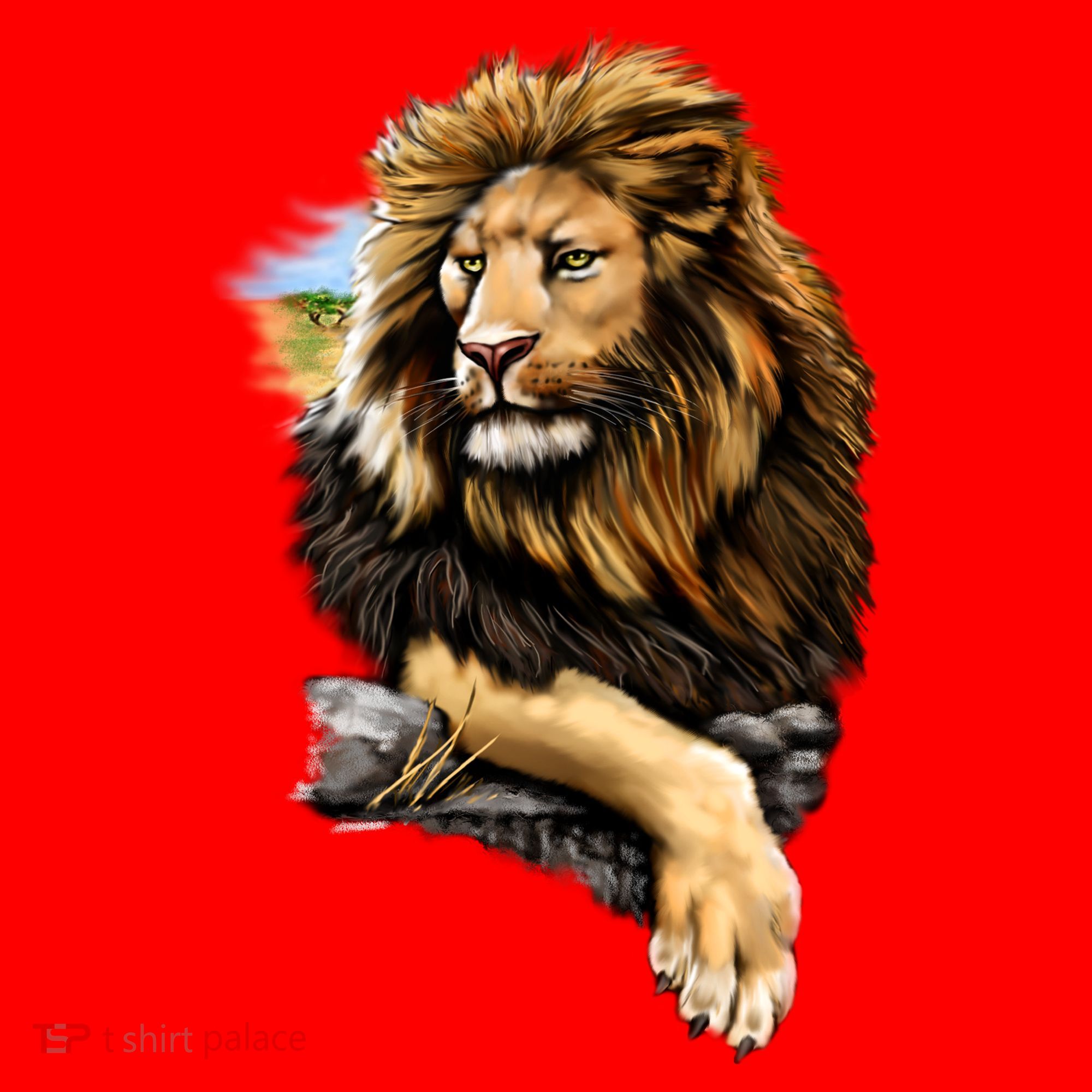 Wildlife - Big Face Proud Lion Portrait Santa Hat