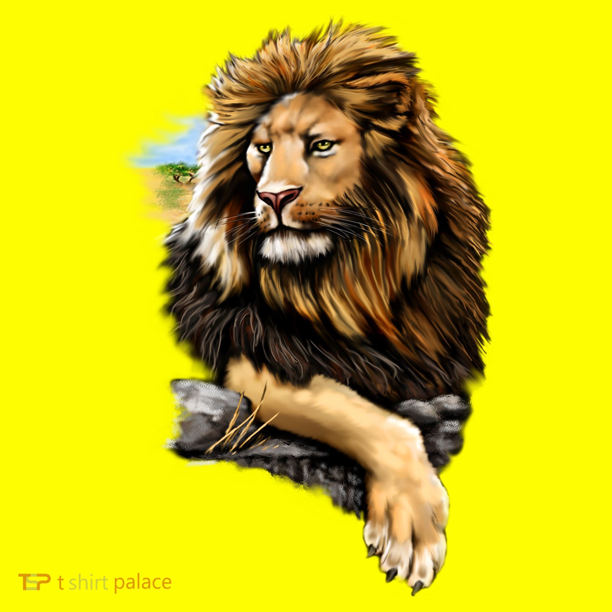 Wildlife - Big Face Proud Lion Portrait T-Shirt