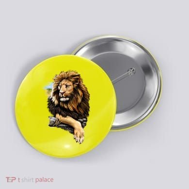 Wildlife - Big Face Proud Lion Portrait Button