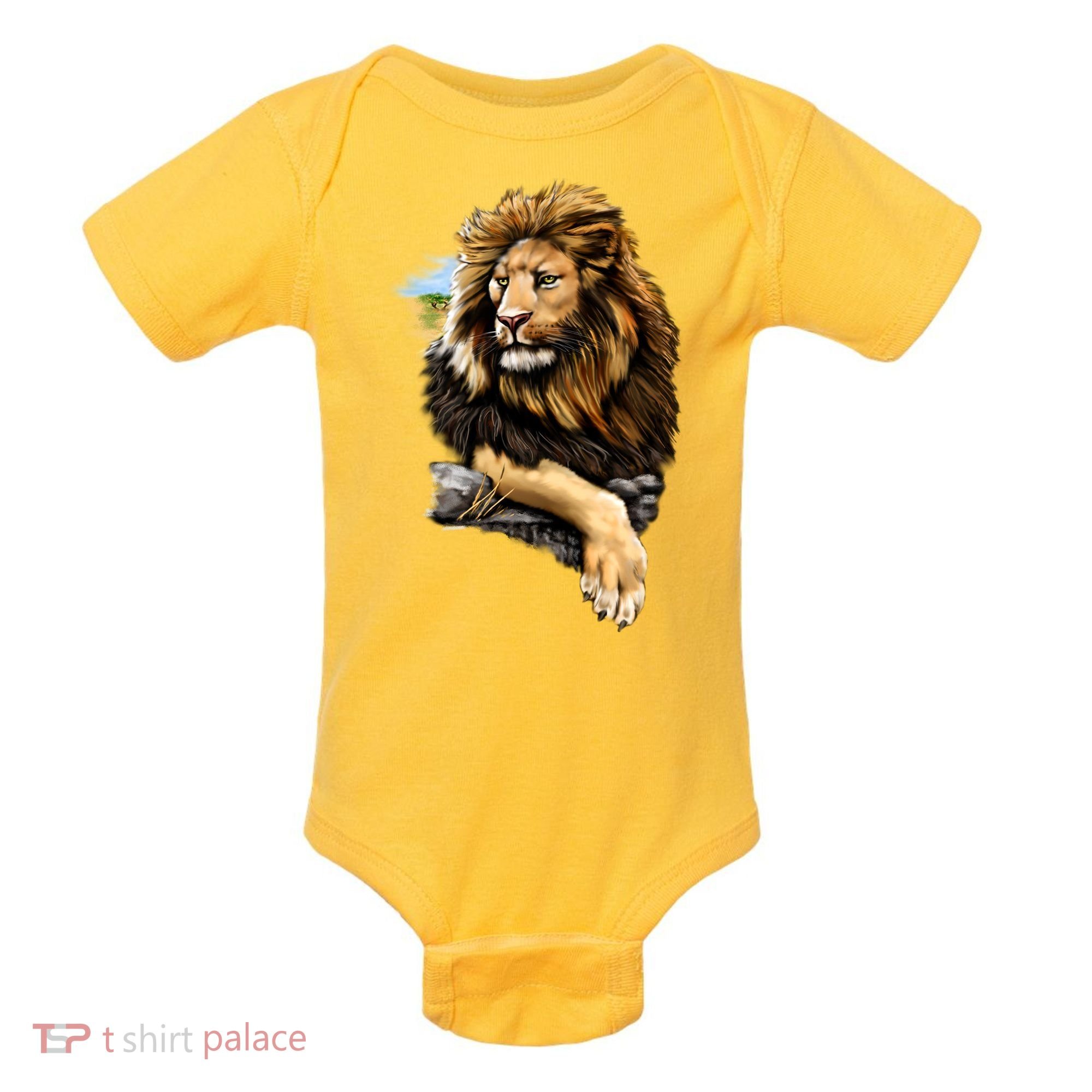 Wildlife - Big Face Proud Lion Portrait Baby Bodysuit