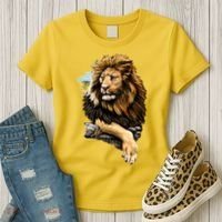 Wildlife - Big Face Proud Lion Portrait Women's T-Shirt thumb 3