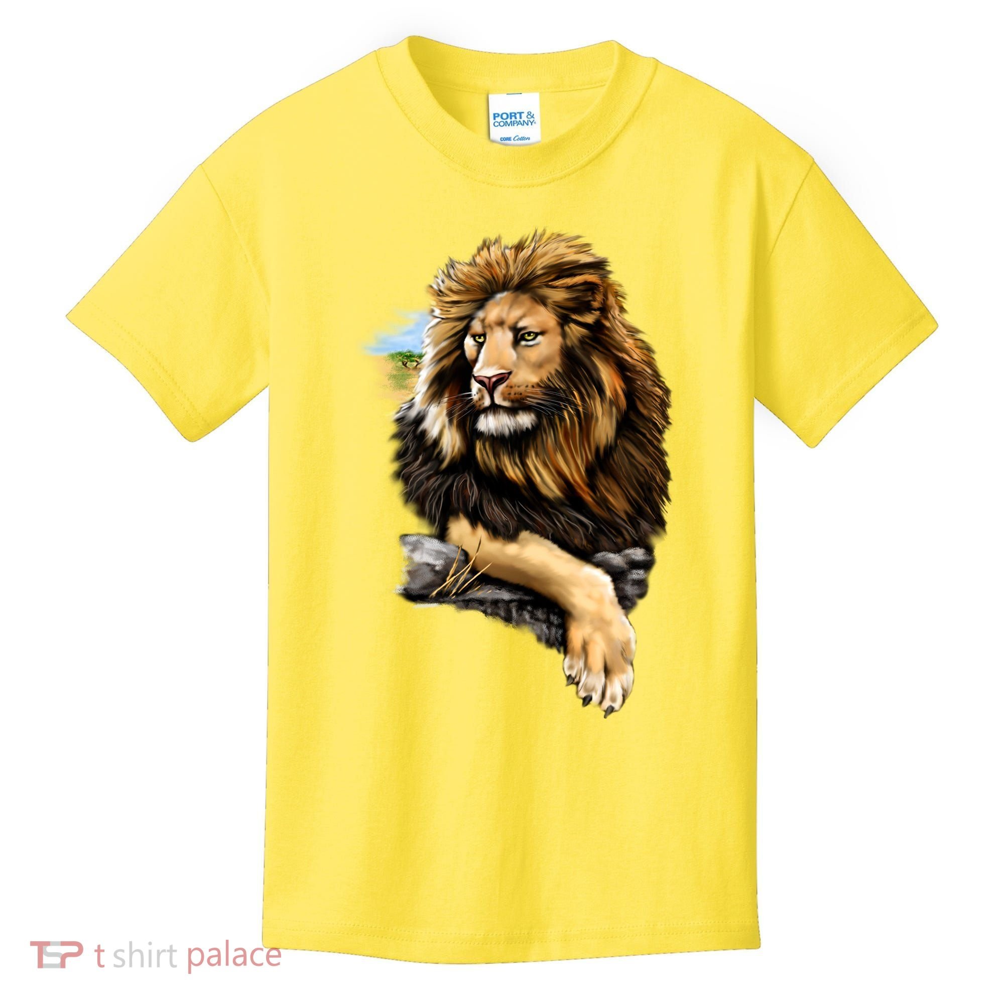 Wildlife - Big Face Proud Lion Portrait Kids T-Shirt