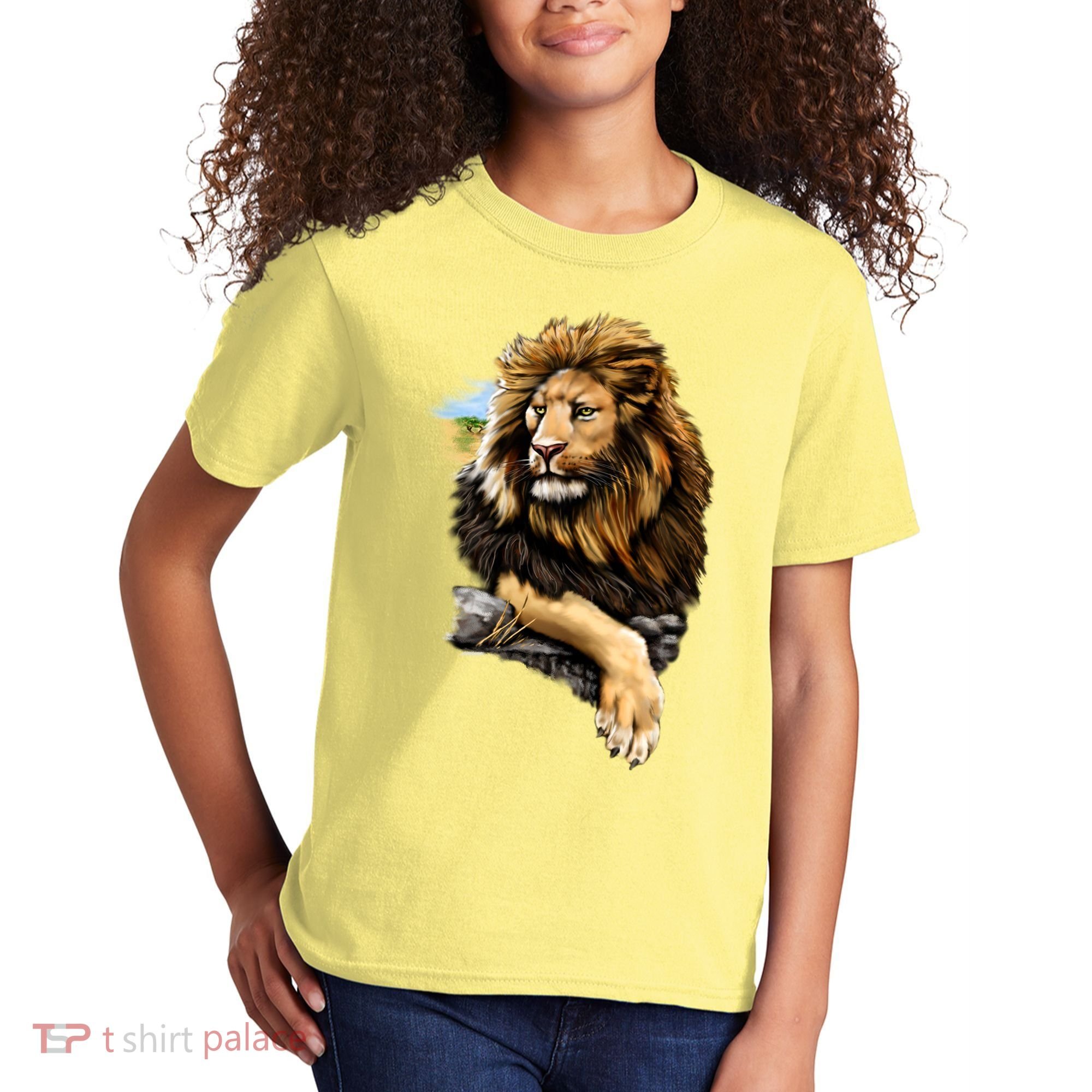 Wildlife - Big Face Proud Lion Portrait Kids T-Shirt