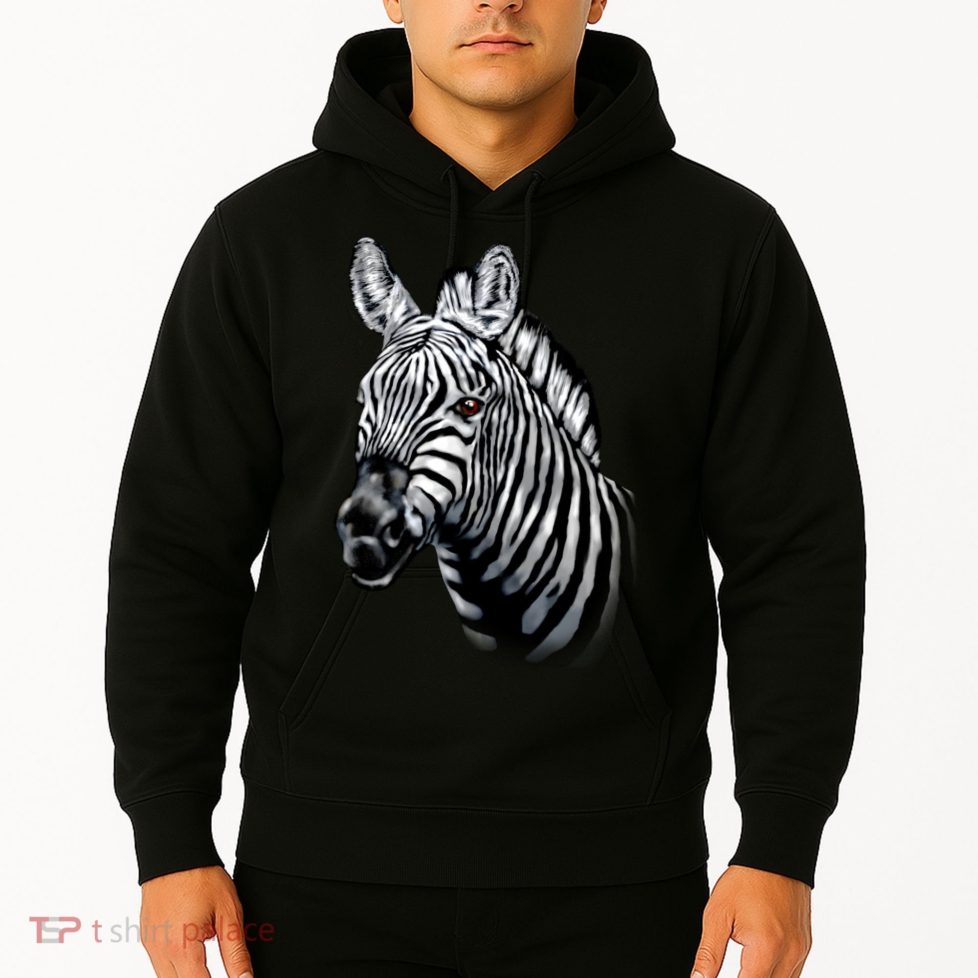 Wildlife - Big Face Zebra Up Close Portrait Hoodie