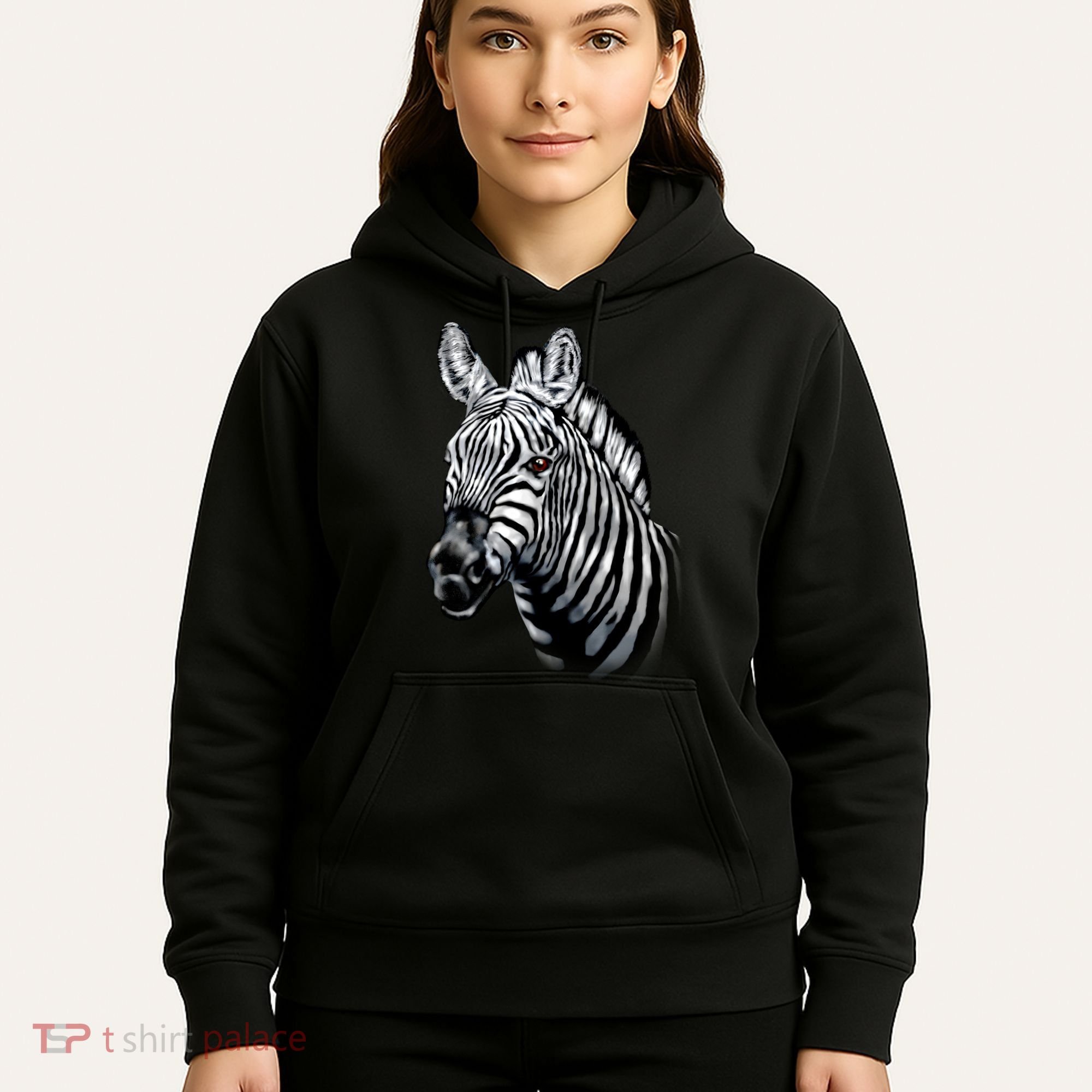Wildlife - Big Face Zebra Up Close Portrait Hoodie
