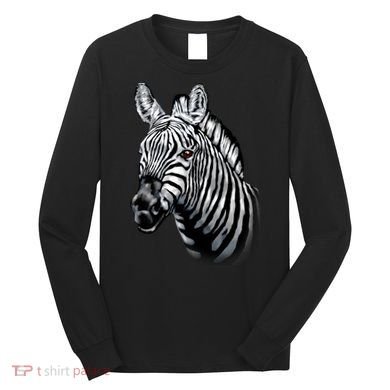 Wildlife - Big Face Zebra Up Close Portrait Long Sleeve Shirt