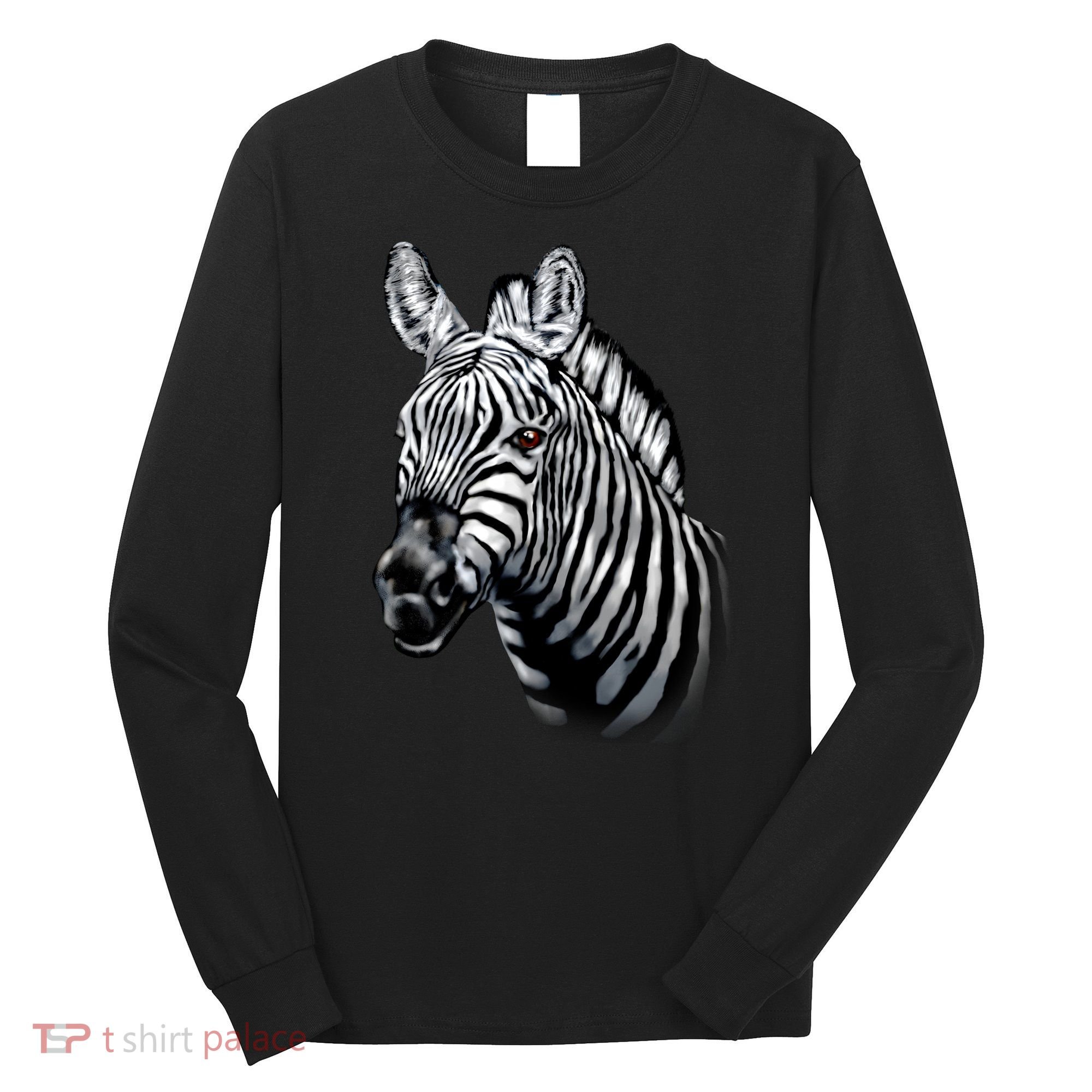 Wildlife - Big Face Zebra Up Close Portrait Long Sleeve Shirt