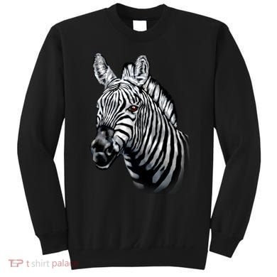 Wildlife - Big Face Zebra Up Close Portrait Sweatshirt