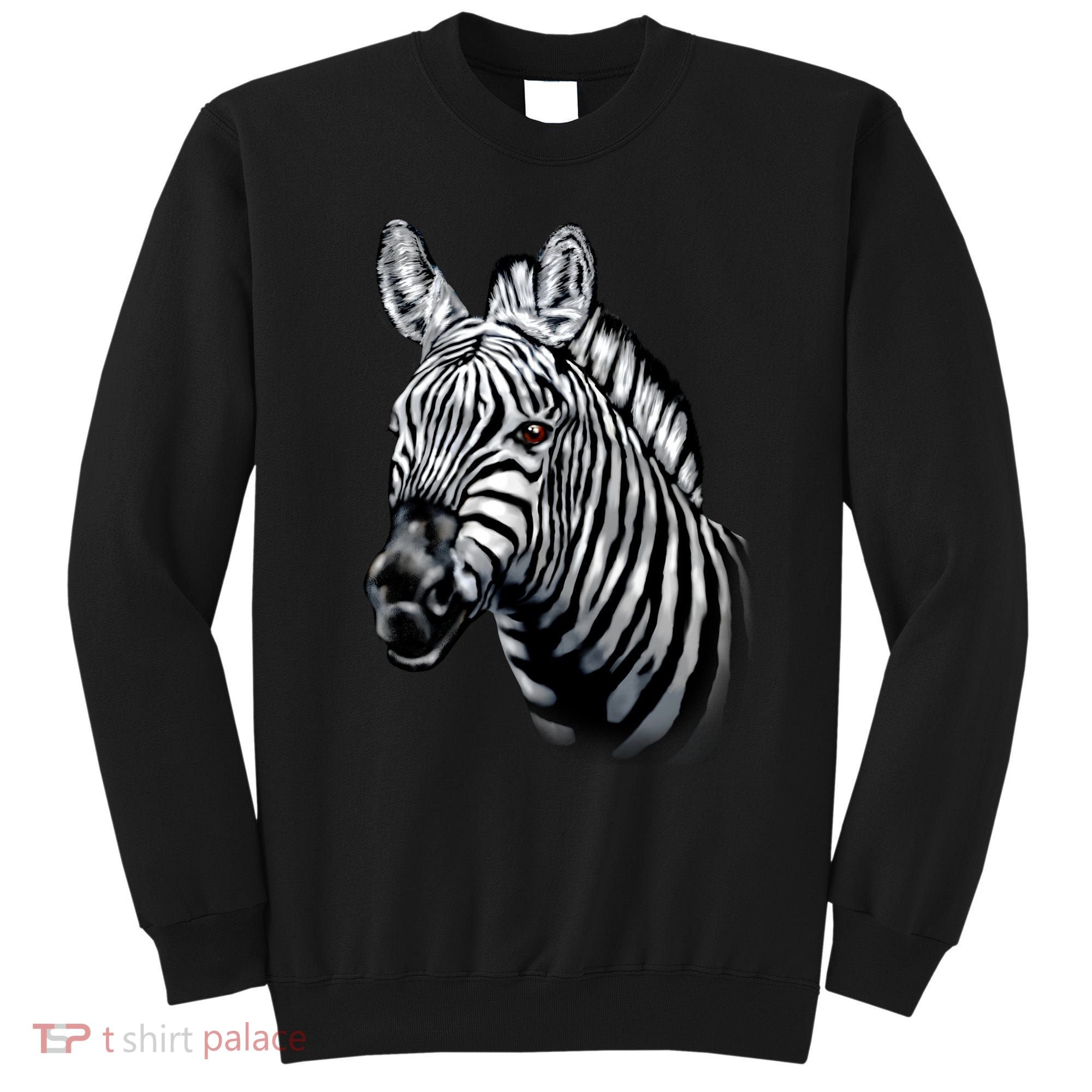 Wildlife - Big Face Zebra Up Close Portrait Sweatshirt