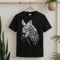 Wildlife - Big Face Zebra Up Close Portrait T-Shirt thumb 2