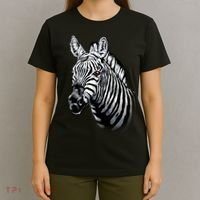 Wildlife - Big Face Zebra Up Close Portrait T-Shirt thumb 4