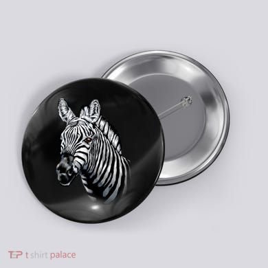Wildlife - Big Face Zebra Up Close Portrait Button