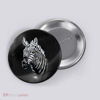 Wildlife - Big Face Zebra Up Close Portrait Button thumb 0