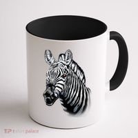 Wildlife - Big Face Zebra Up Close Portrait Coffee Mug thumb 1