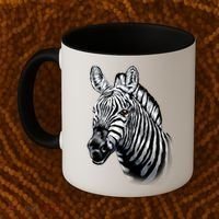 Wildlife - Big Face Zebra Up Close Portrait Coffee Mug thumb 2