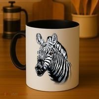 Wildlife - Big Face Zebra Up Close Portrait Coffee Mug thumb 4