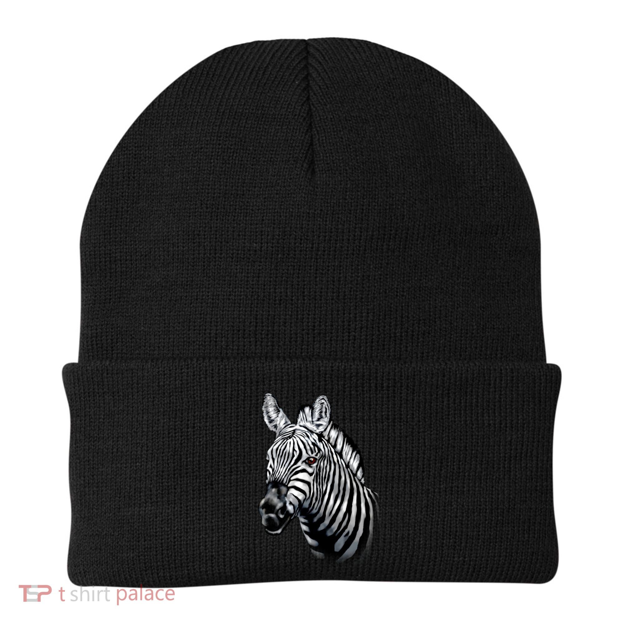 Wildlife - Big Face Zebra Up Close Portrait Beanie