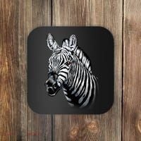 Wildlife - Big Face Zebra Up Close Portrait Coaster thumb 0