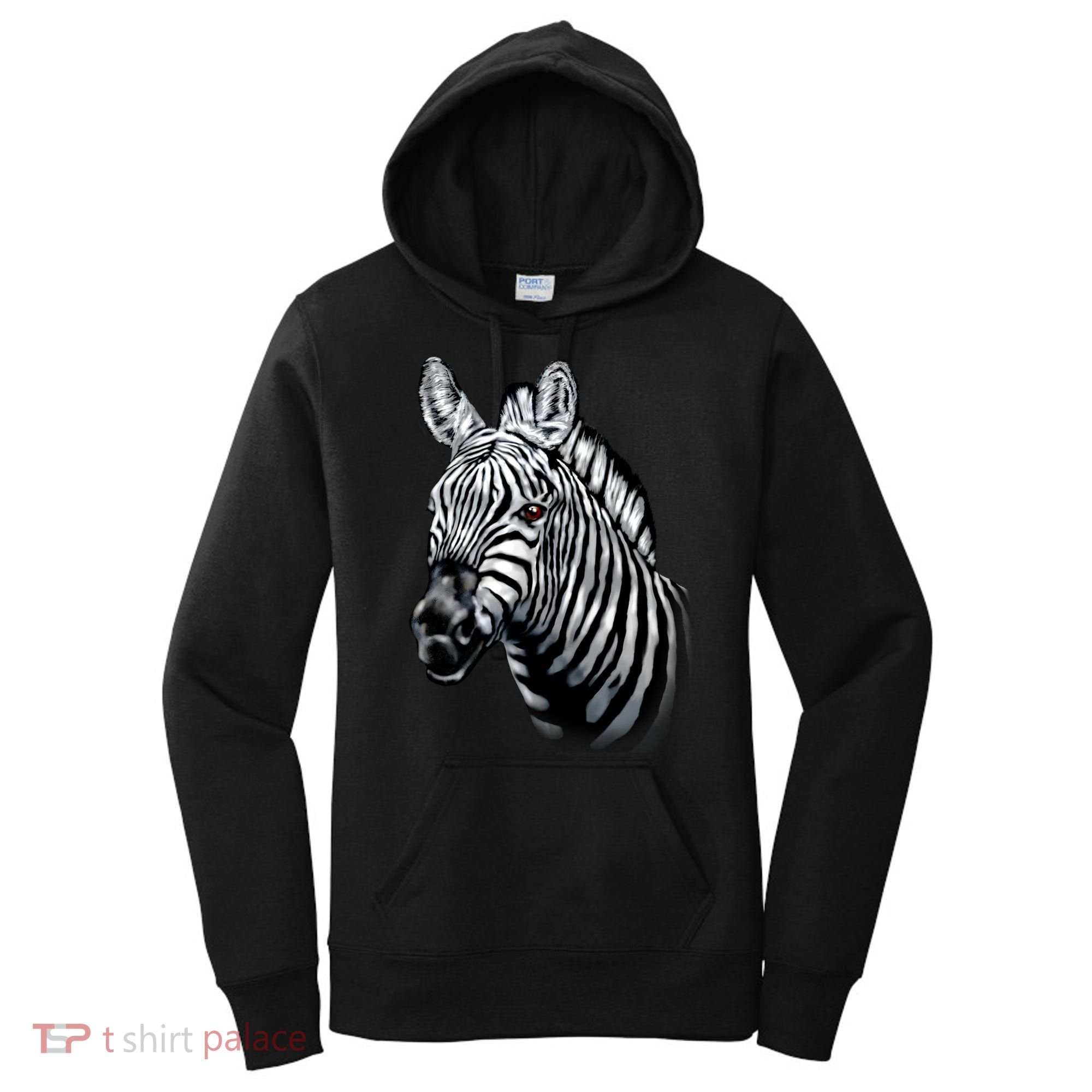 Wildlife - Big Face Zebra Up Close Portrait Women's Hoodie