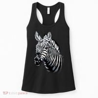 Wildlife - Big Face Zebra Up Close Portrait Women's Tank Top thumb 0