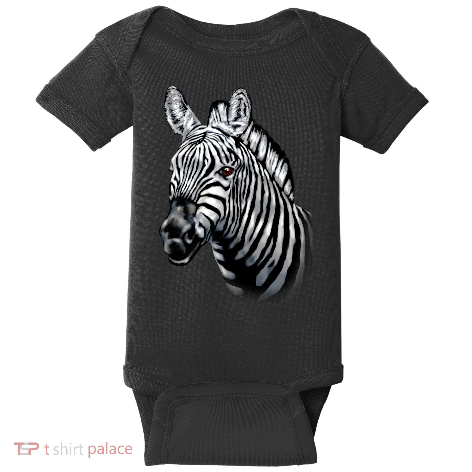 Wildlife - Big Face Zebra Up Close Portrait Baby Bodysuit