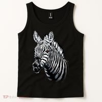 Wildlife - Big Face Zebra Up Close Portrait Tank Top thumb 2