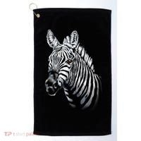 Wildlife - Big Face Zebra Up Close Portrait Golf Towel thumb 0