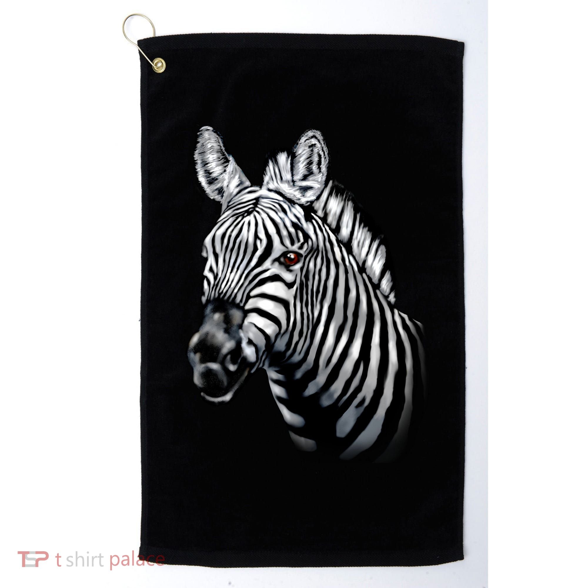 Wildlife - Big Face Zebra Up Close Portrait Golf Towel