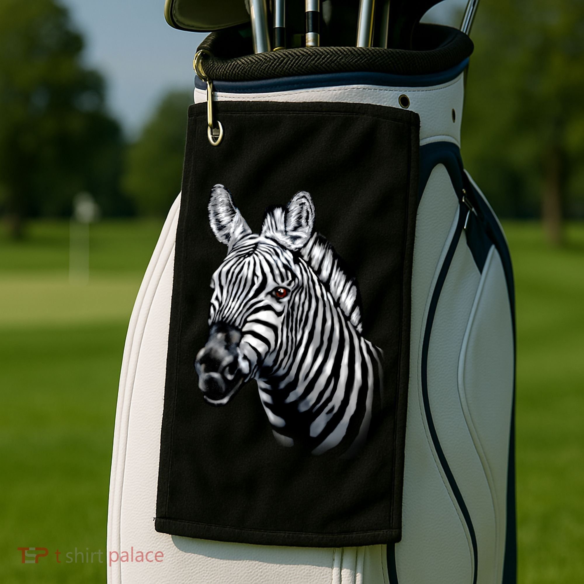 Wildlife - Big Face Zebra Up Close Portrait Golf Towel
