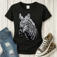 Wildlife - Big Face Zebra Up Close Portrait Women's T-Shirt thumb 3