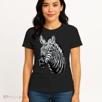 Wildlife - Big Face Zebra Up Close Portrait Women's T-Shirt thumb 4
