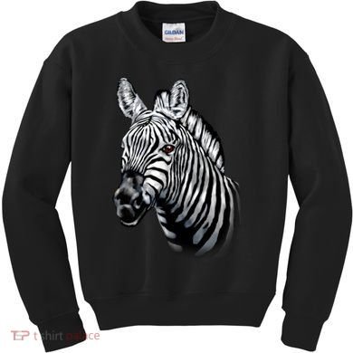 Wildlife - Big Face Zebra Up Close Portrait Kids Sweatshirt