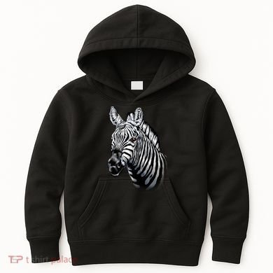 Wildlife - Big Face Zebra Up Close Portrait Kids Hoodie