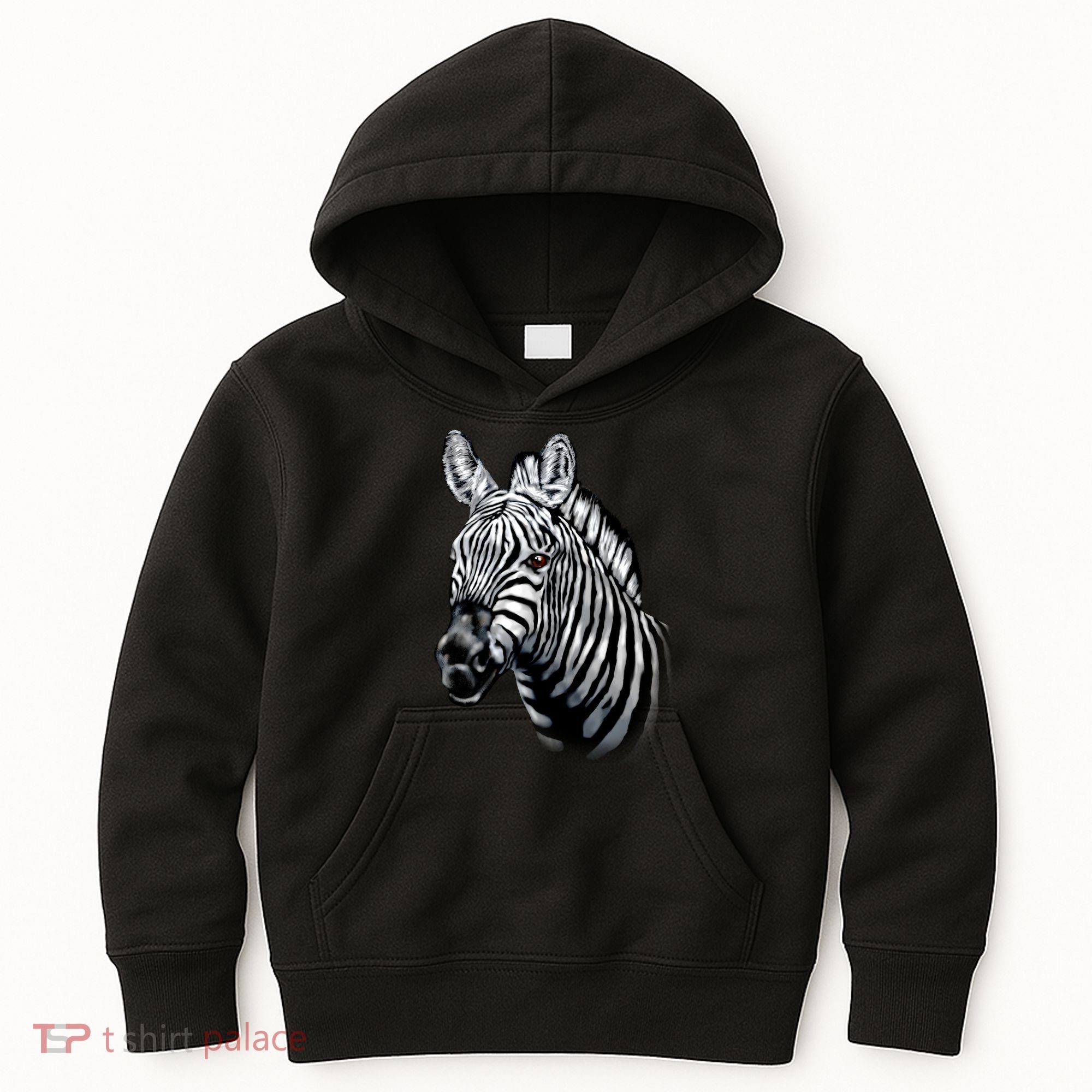 Wildlife - Big Face Zebra Up Close Portrait Kids Hoodie