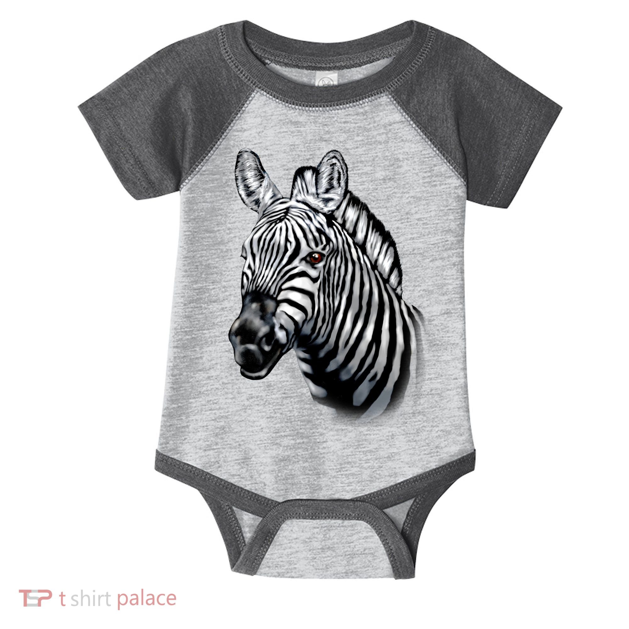 Wildlife - Big Face Zebra Up Close Portrait Infant Baby Jersey Bodysuit